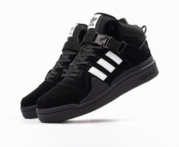 Зимние Adidas Forum 84 High lthr black черные